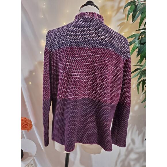 Chico's Purple and Pink Textured Blazer - Picture 3 of 9